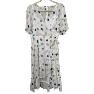 Calvin‎ Klein Semi Sheer Dress Sz 12 Lined Romantic Wimsy Fairycore High/Low